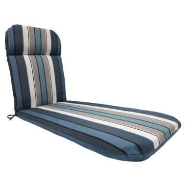 Blue and white discount striped chaise lounge cushions